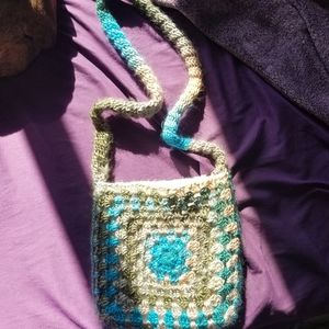 Handmade Crocheted Over the Shoulder Bag/Purse